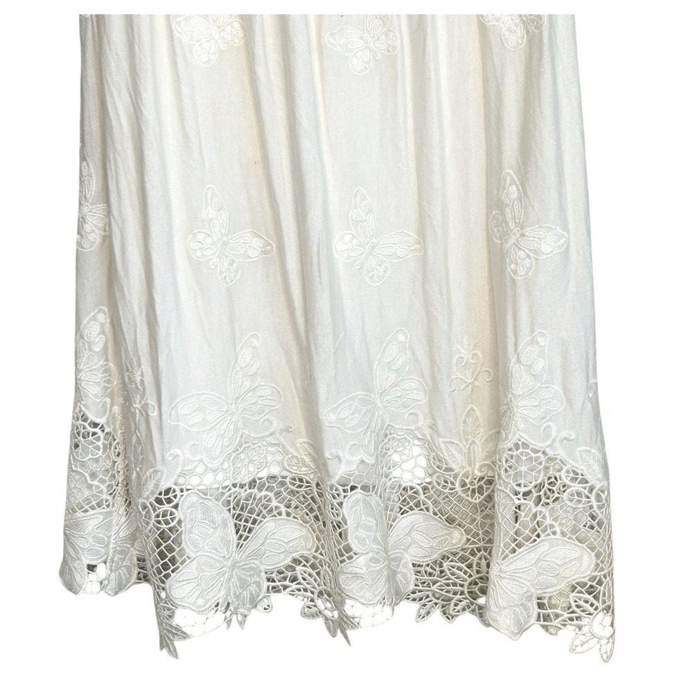 SKY Brand Y2k Boho Fairy Butterfly Lace Babydoll Mini Dress XS Cottage Smocked - Picture 7 of 8